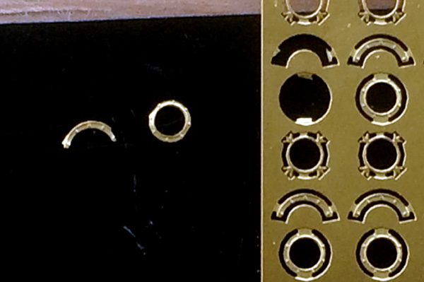 Close up of the parts with a small section of the fret