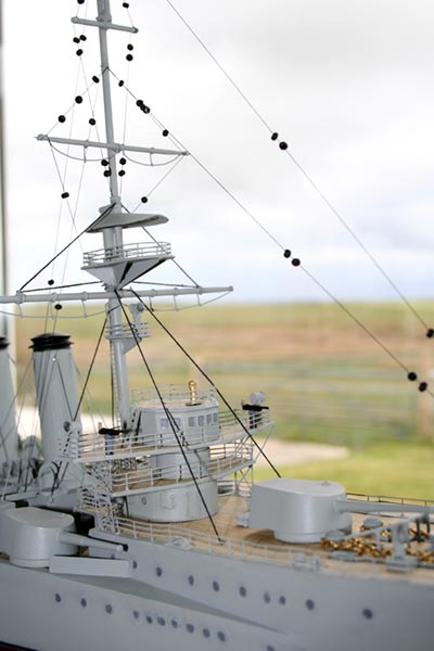 Overall view of the ship also seen are the two 3 pdr guns on the conning tower deck